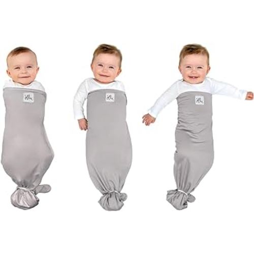 The Ollie Swaddle - Helps to Reduce The Moro (Startle) Reflex - Made from a Custom Designed Moisture-Wicking Material (Stone)