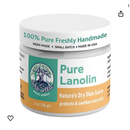 100% Pure Lanolin Cream - Handmade, Unrefined Balm for Dry & Itchy Skin, Cracked Lips, Breastfeeding, Baby Care, Moisture-Rich, Nursing Essentials & Petroleum-Free, Perfect for Hands, Face & Paw Care