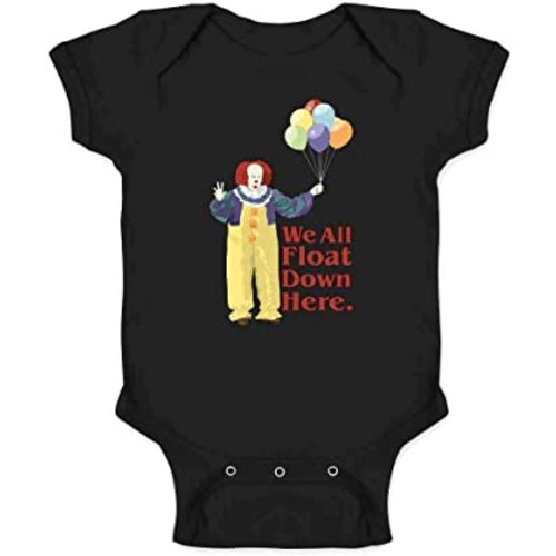 Pop Threads Clown Float Down Here Minimalist Horror Spooky Baby Toddler Kids Girl Boy T-Shirt
