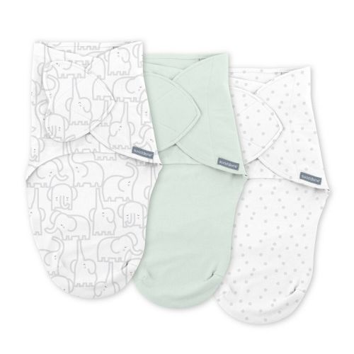 Swaddleme By Ingenuity Monogram Collection Swaddle Wrap, For Ages 0-3 Months - Dino Mite - 3pk