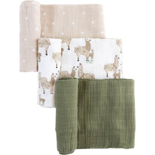 3-Pack Cotton Muslin Swaddle Blankets - Llama Llama