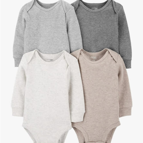 Simple Joys by Carter's Baby 4-Pack Long-Sleeve Thermal Bodysuit