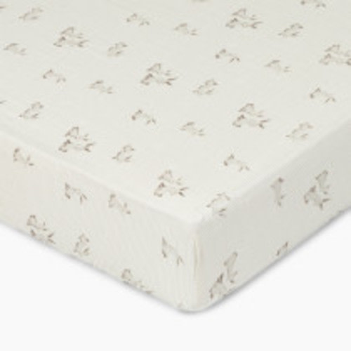 Crane Baby Avery Organic Cotton Fitted Crib Sheet - Bunny