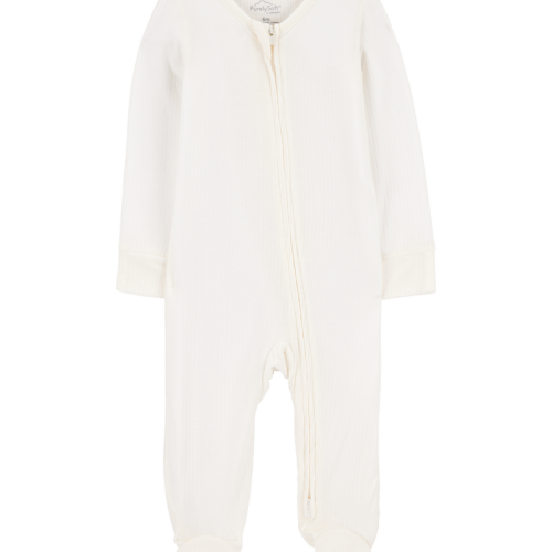Ivory Baby Solid 2-Way Zip PurelySoft Sleeper Pyjamas - Grey | Carter’s Oshkosh Canada