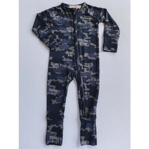camo mama's boy bamboo romper