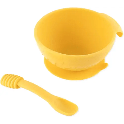 Bumkins Disney Baby Bowl, Silicone Feeding Set with Suction for Baby and Toddler, Includes Spoon and Lid, First Feeding Set, Essentials for Baby Led Weaning for Babies 4 Months Up, Winnie the Pooh
