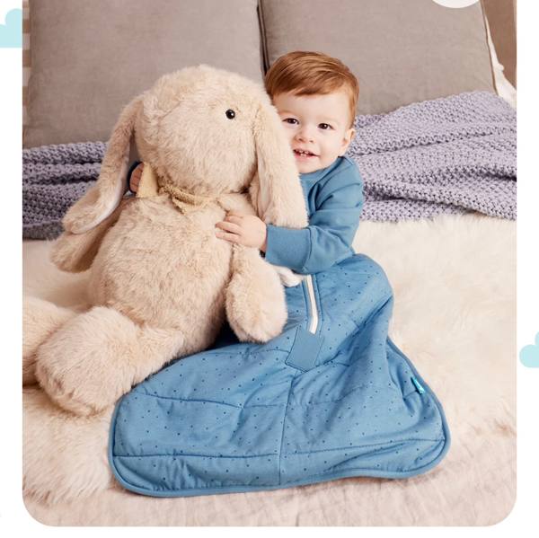 Sleep Bag Long Sleeve 2.5 TOG Cotton Storm Blue Pebbles