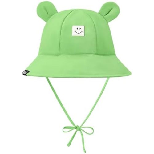 Durio SmileyWorld Baby Sun Hat with Bear Ear, UPF 50+ Sun Protection Baby Bucket Hat, Smile Face Sun Hat for Toddlers 0-4T