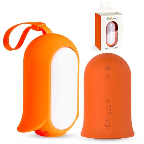 HushLittles™ - Portable Baby White Noise Machine with Night Light - 7 Relaxing Sounds, Smart Cry Sensor, Auto-Off Timer, USB Rechargeable, Travel-Friendly Sleep Soother for Infants & Toddlers.