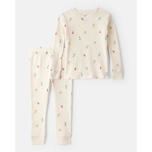 Baby Mini Christmas Cotton Long-Sleeve Snug Fit 2-Piece Pajamas - White - Carter's | Carter's