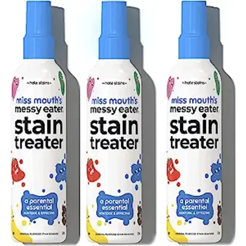 HATE STAINS CO Stain Remover for Clothes - 4oz 3 Pack of Newborn & Baby Essentials - Miss Mouth's Messy Eater Stain Treater Spray - No Dry Cleaning Food, Grease, Coffee Off Laundry, Underwear, Fabric - 3 pack