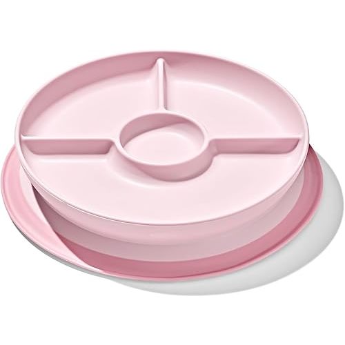 OXO Tot Stick and Stay Suction Divided Plate - Blossom