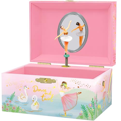 Giggle & Honey Musical Ballerina Jewelry Box for Girls | Music Boxes for Little Girls | Toddler Jewelry Box for 4 Year Old Kids | Toys for Toddlers | Birthday Gifts for Kids 5, 6, 7, 8, 9 Years