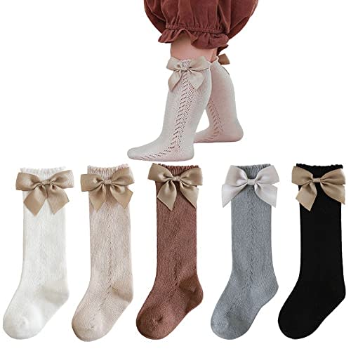 Petrass Knee High Socks Baby Girls,Infant Ruffle Knee High Socks,Toddler Knee High Socks White
