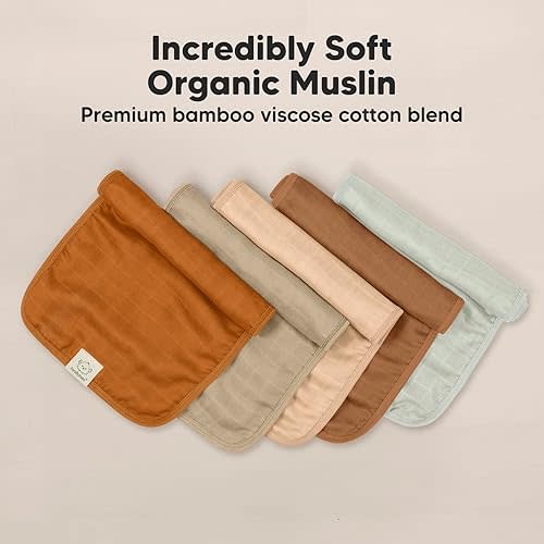 5-Pack Cotton Muslin Burp Cloths (Spice)
