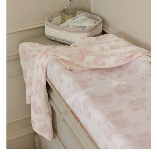 Spring Toile Pink Contour Change Pad