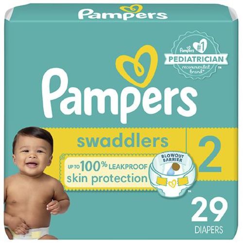 Pampers Swaddlers Ultra Absorbent and Soft Disposable Baby Diapers No scent, Size 2 (12-18 lbs)