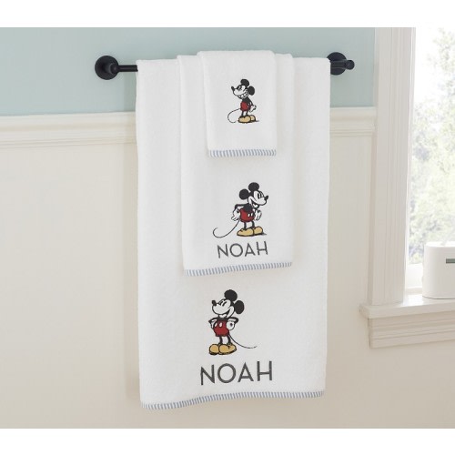 Disney Home x Sanderson Mickey Mouse Bath Towels | Pottery Barn Kids