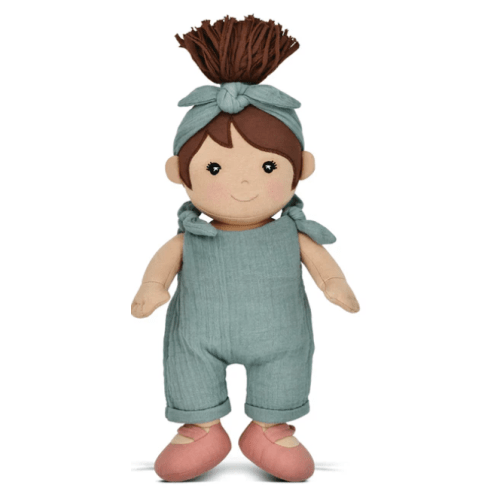Apple Park Kids Paloma in Teal Muslin Doll