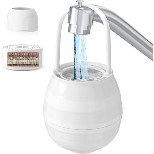 Bath Filter for Tub ,Water Filter for Tub Faucet- 8 Stages Filter for Bathtub -3000 Gal of Filtration ,for Softer, Smoother Skin BPA Free (White)