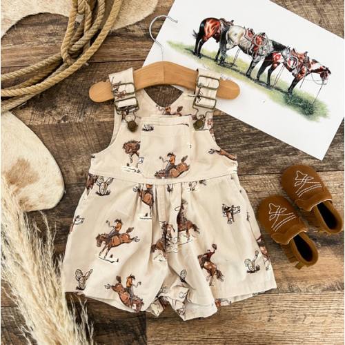 Western Rodeo Scene Overalls(Little Kid)