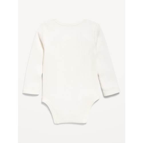 Long-Sleeve Ribbed Henley Bodysuit for Baby