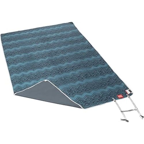 GRAND TRUNK Meadow Mat Large - Waterproof Outdoor Blanket for Picnic, Beach & Camping, Stakes Included (Blue Nile)