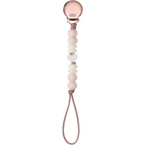 Pacifier Clips - Baby Pacifier Holder Silicone Binky Clip for Boys/Girls - The Ultimate Newborn Gift Set BPA Free, Color: Blush heart