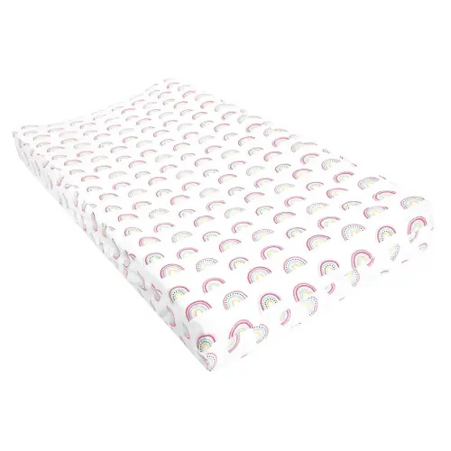 Hudson Baby Unisex Baby Changing Pad Cover, Modern Rainbow, One Size