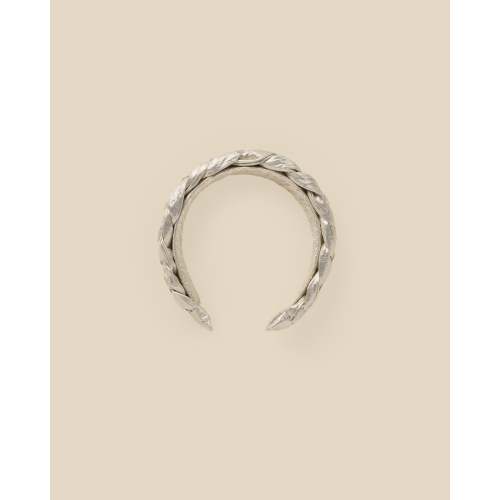 NORALEE Metallic Braided Headband || Champagne