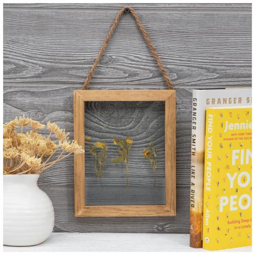 Yellow Pressed Flowers Framed Wall Decor