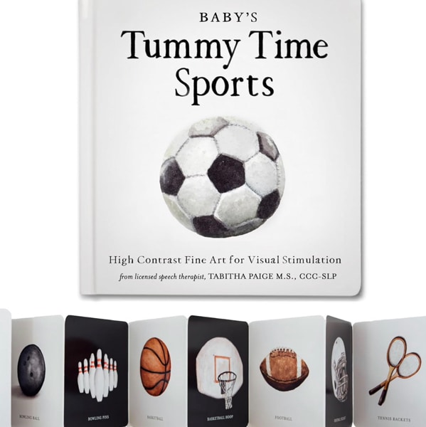 Baby's Tummy Time Sports: High-Contrast Fine Art for Visual Stimulation (Tabitha Paige Children's Book Series)