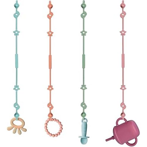 4 Pack Dummy Clip Baby Toy Straps, Silicone High Chair & Stroller Straps, Pacifier Clip Holder with One Piece Design, Soft Flexible Binky Clips with Texture for Baby Boys and Girls : Amazon.com.au: Baby