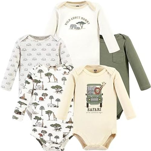 Hudson Baby unisex-baby Cotton Long-sleeve Bodysuits