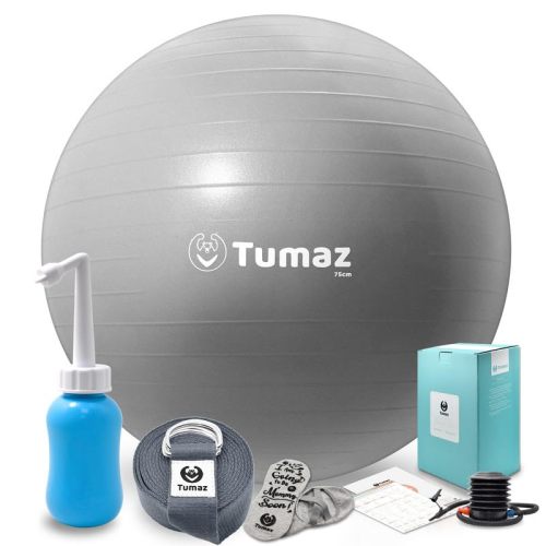 Tumaz Birth Ball - Birthing Ball for Pregnancy & Labor - Including Birthing Ball/Peri Bottle/Yoga Strap/Non-Slip Socks - Pregnancy Ball for Exercises Set with Quick Foot Pump & Instruction Poster