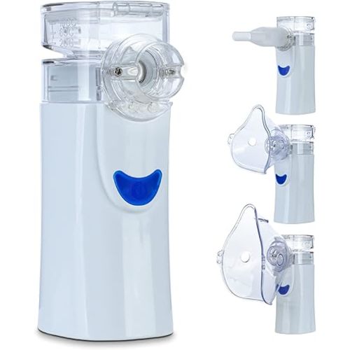 Portable Nebulizer, VCBB Handheld Mesh Nebulizer for Adults and Kids with Self-Cleaning Mode, Mini Nebulizer Machine for Travel and Household Use Hand Held Pheumatic Powered (Disposable)