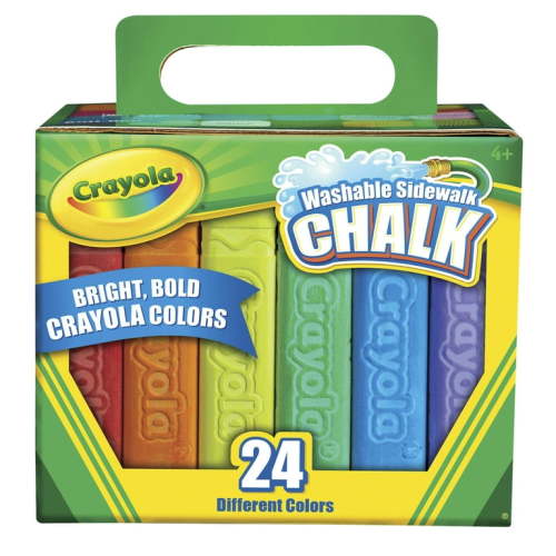 Crayola Non-Toxic Kids Outdoor Colored Washable Sidewalk Chalk, 24 Count