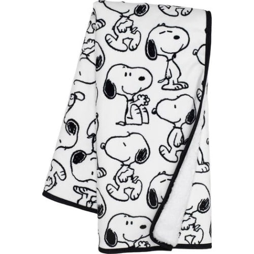 Classic Snoopy Minky and Faux Shearling Baby Blanket