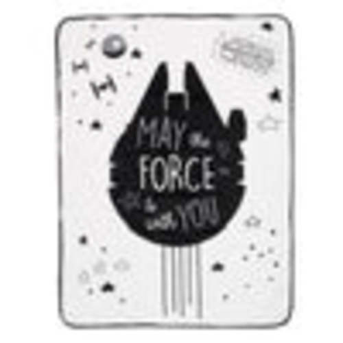 Star Wars Millennium Falcon Black/White Soft Faux Shearling Baby Blanket – Lambs & Ivy