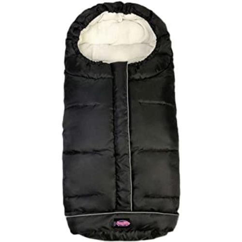 Weather Proof Oudtoor Walking Universal Stroller Bunting Bag with Reflective Strips,Multi-Zippers,Central and Feet Area Opens,Easy for Baby in&Out&Temperature Regulation Footmuff for Stroller,Black