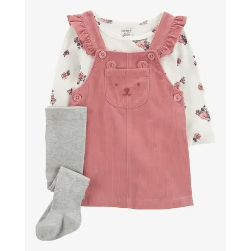 Baby 3-Piece Floral Long-Sleeve Tee & Jumper Set - Carter's | Carter's