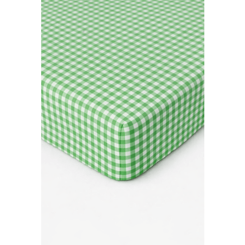 Meadow Green Gingham Crib Sheet