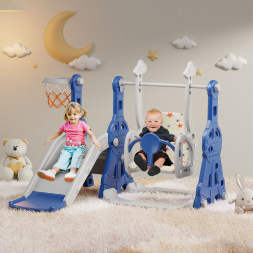 Suteck 4 in 1 Toddler Slide, Kids Slide with Climber and Swing Outdoor Indoor Slide Playset & Reviews | Wayfair