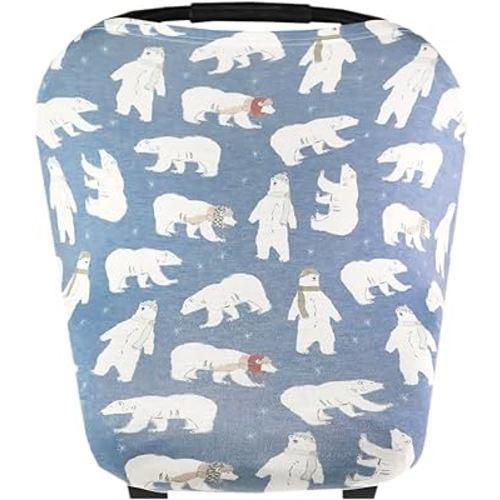 Copper Pearl Multi-Use Cover: Car Seat Covers, Nursing Cover, and Stroller Cover for Sun - Stretchy Fabric, All-Season Use, Stylish Designs, Easy Access for Moms - Polar