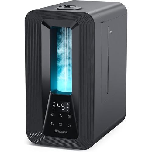 BREEZOME 6L Humidifiers for Bedroom, Top Fill Cool Mist Humidifier & Essential Oil Diffuser with Smart Humidistat, 60H Runtime, Quiet Ultrasonic Humidifier for Home, Large Room, Baby, Plants, Nursery