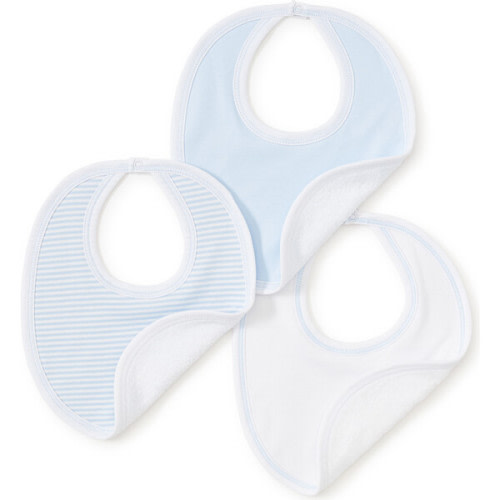 3pc Striped Bib Set, Blue - Kissy Kissy | Maisonette