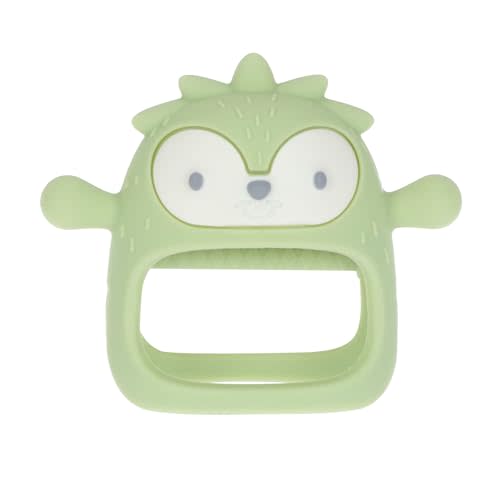Nuby Silicone Wrist Teething Mitten - Baby Teether Ring - 3+ Months - Provides Teething Relief for Babies and Toddlers - Green Hedgehog