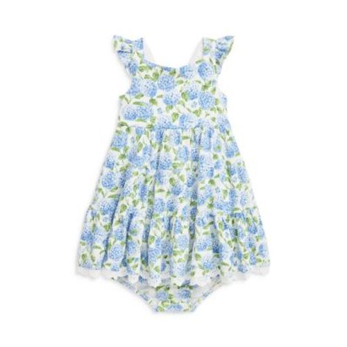 Girls' Floral Cotton Mesh Dress & Bloomer - Baby