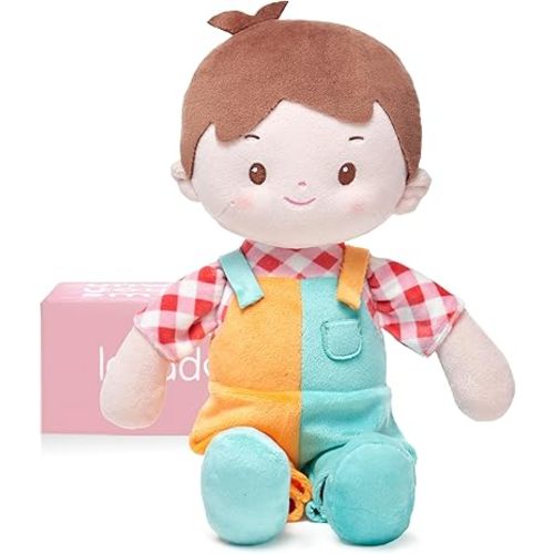 LeyaDoll Soft Baby Boy Doll Toys (12''), My First Baby Rag Doll for 1 Year-Old Boy Birthday Gift,Christmas Plush Toys Gift for Toddler Kids Infants-Patch Boy