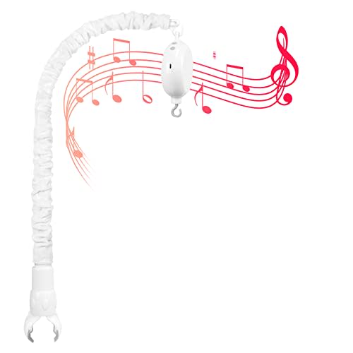 23 Inch Baby Crib Mobile Arm with Music Box,Baby Bed Bell Holder,The Claw Part Can Be Adjusted Width,Volume Control,35 Songs Music - Easy to Install